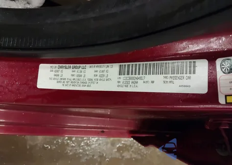 2013 Chrysler 200 Touring из США, поврежденный, VIN 1C3CCBBB9DN649517